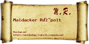 Maldacker Rápolt névjegykártya